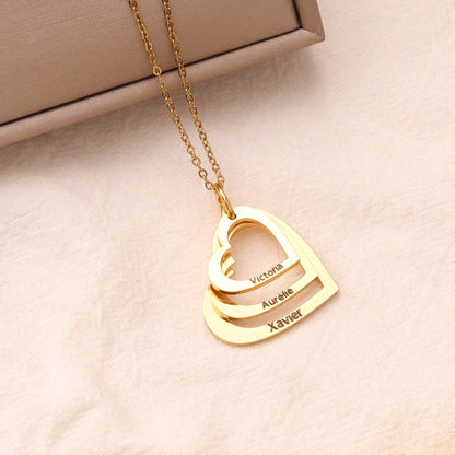 Personalized Heart Name Necklace in Stainless Steel