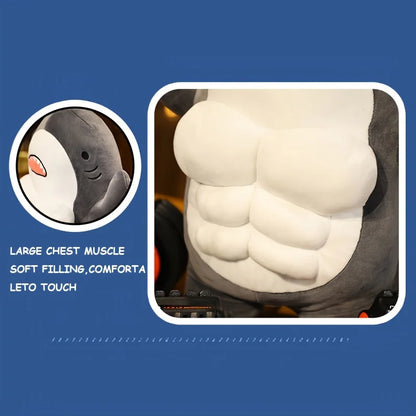 Muscle Shark Plush Toy - Soft Ocean Whale for Kids' Gifts & Fun!