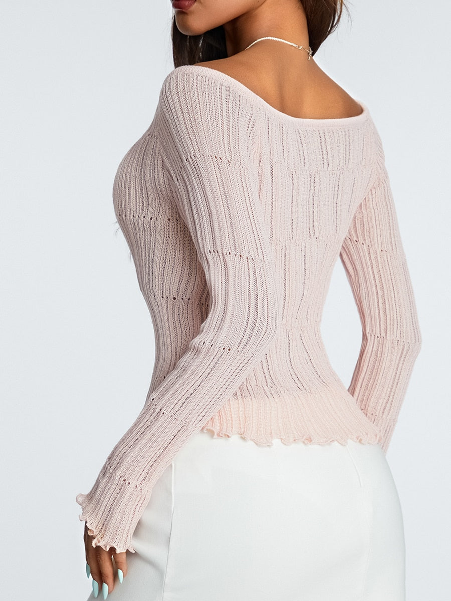 Pink Long Sleeve Ruched Top