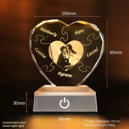 Personalized Heart Crystal Photo Keepsake