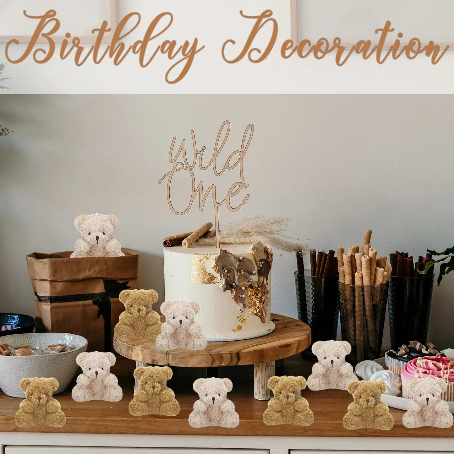 Mini Teddy Bear Plush Toys 4 Inch - Soft Stuffed Bears for Party Favors and DIY Gifts