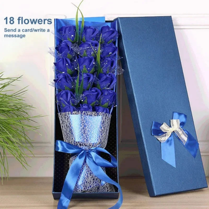 18PCS Soap Flower Bouquet Gift Box for Valentine's Day