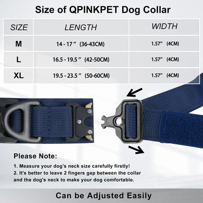 AirTag Dog Collar with Handle, Tactical Dog Collar for Large Medium Dogs