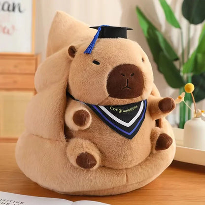 Graduation Capybara Plush Toy - Cute Doctor Doll Gift for Graduates
