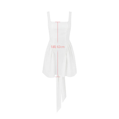 Backless Large Bow Mini Dress