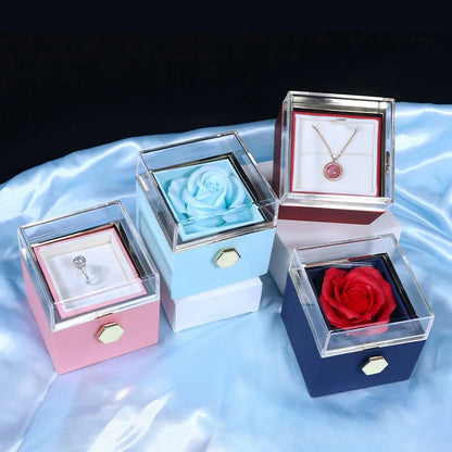100 Languages I Love You Necklace with Rotating Rose