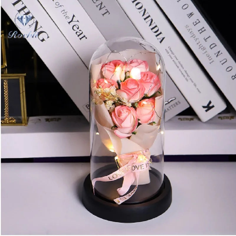 Everlasting LED Rose in Glass Dome - Romantic Gift Decor