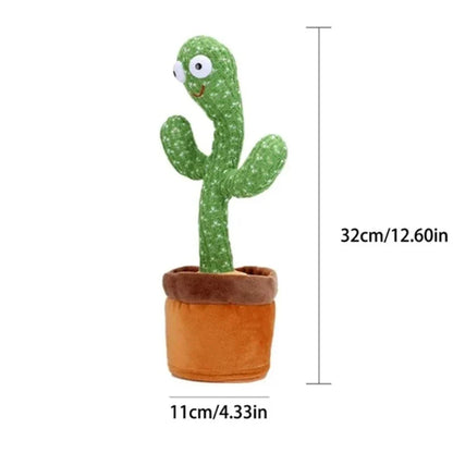USB Electric Singing & Dancing Cactus Plush Toy - Fun Decompression Buddy
