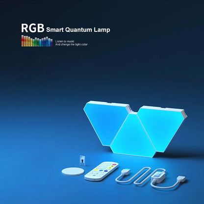 RGB Triangular Quantum Wall Lamp with Music Sync