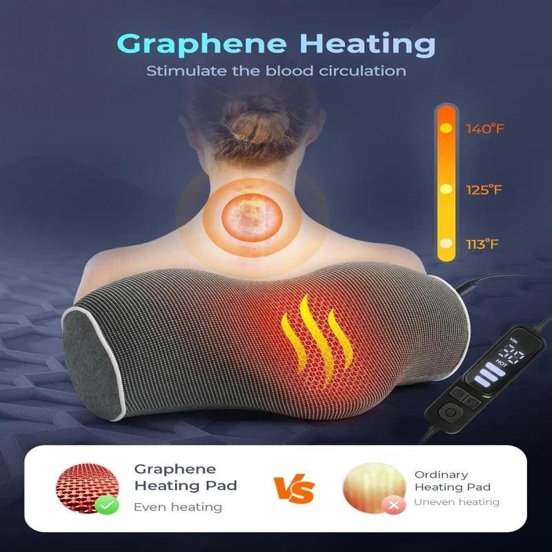 Electric Massager Pillow For Heating Vibration Pain Relief Massage