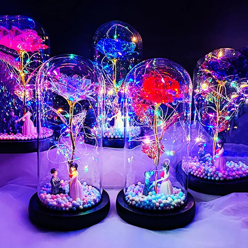 Milky Way Glass Dome Rose - Romantic Gift for Her
