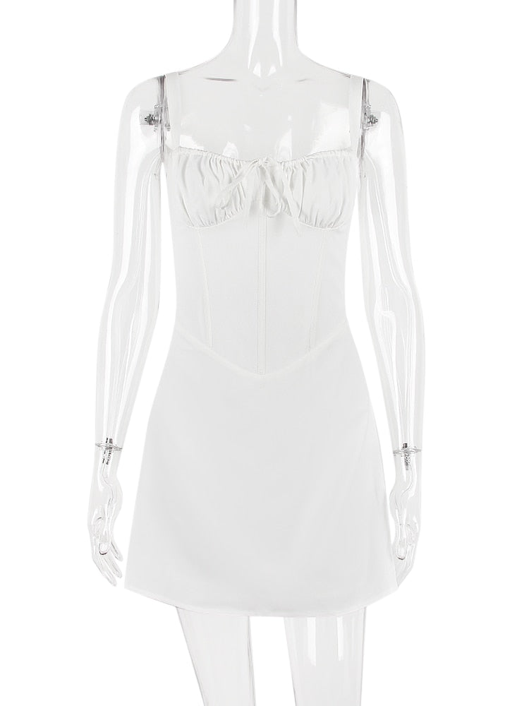 Strappy Corset Back Tie-Up Mini Dress