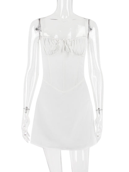 Strappy Corset Back Tie-Up Mini Dress