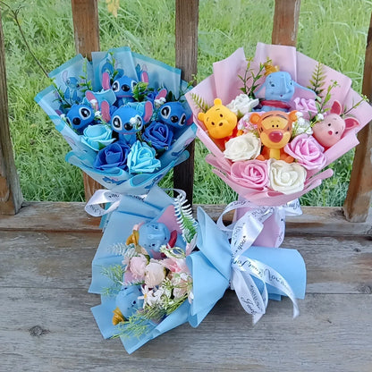 Plush Cartoon Bouquet Soft Doll for Gifts