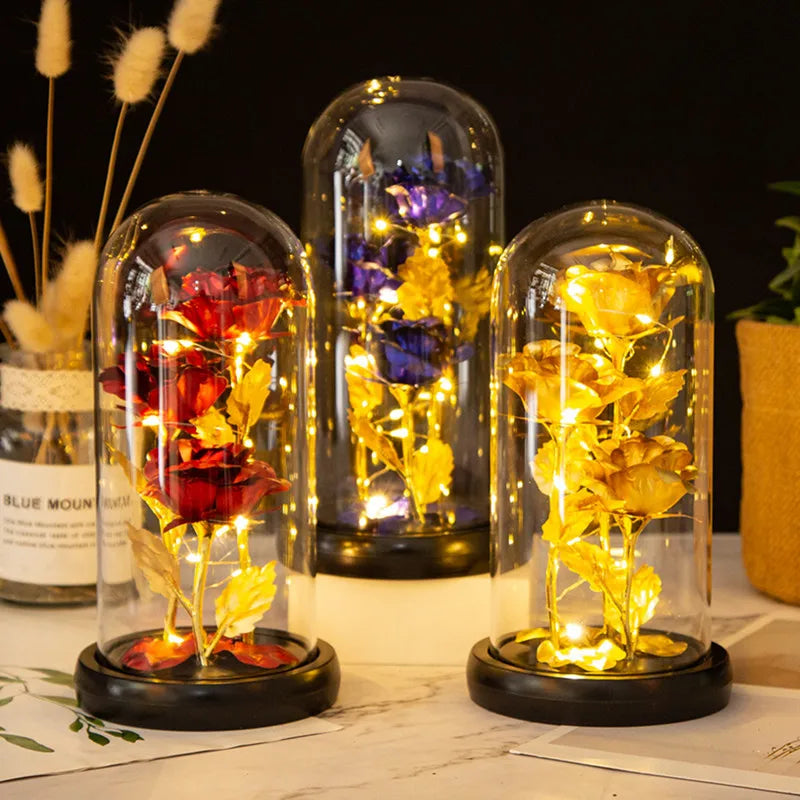Glass Dome LED Rose - Romantic Gift for Women