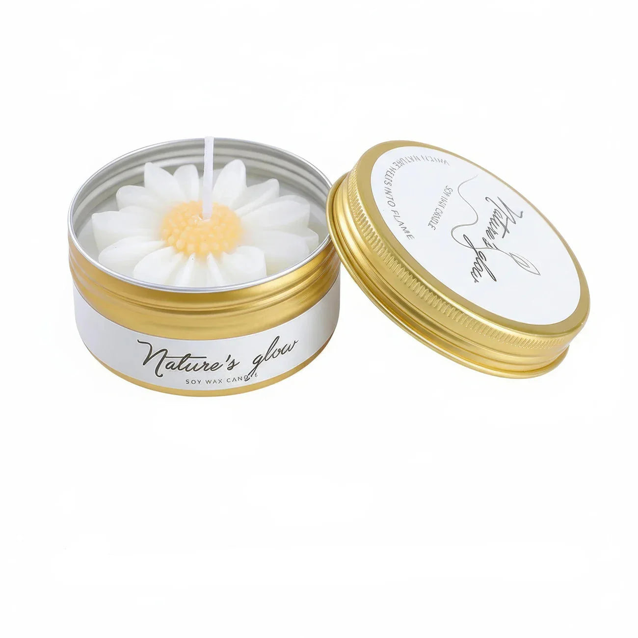 Chamomile Scented Soy Wax Candle in Flower Tin