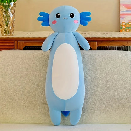 Large Pink Axolotl Plush Toy Soft Stuffed Salamander Pillow for Kids