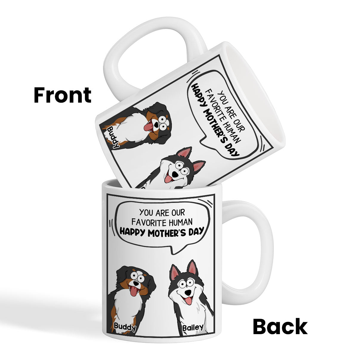 Mom You Are My Favorite Human Happy Mother's Day Conversation Box Gift For Dog Mom Personalized Mug