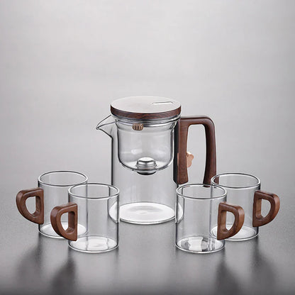 Heat-Resistant Glass Tea Pot With Magnetic Infuser 520Ml/720Ml Detachable Kettle For Easy Tea Brewing
