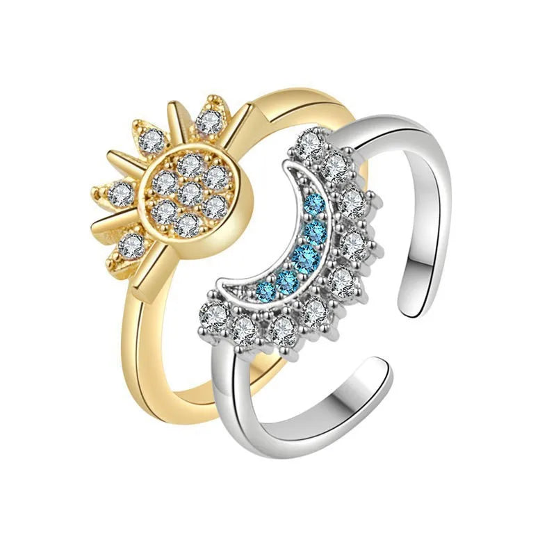 Magnetic Sun and Moon Couple Necklace Set