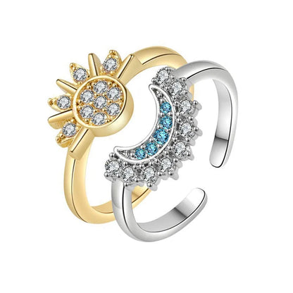 Magnetic Sun and Moon Couple Necklace Set
