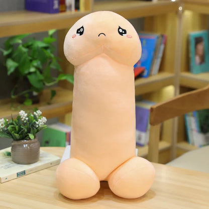 Cute Flesh-Colored Plush Penis Pillow - Soft, Fun Cushion Gift for Girls