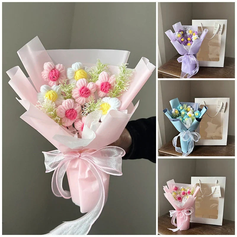 Eternal Crochet Flower Bouquet for Graduation, Birthday, and Valentine's Gifts
