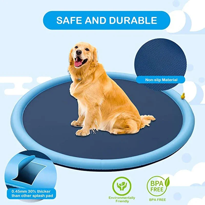 Summer Pet Pool - 150/170cm Inflatable Sprinkler Pad for Dog