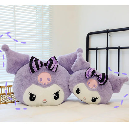 Oversized Kuromi & Melody Plush Pillow - Cute Cartoon Cushion Gift