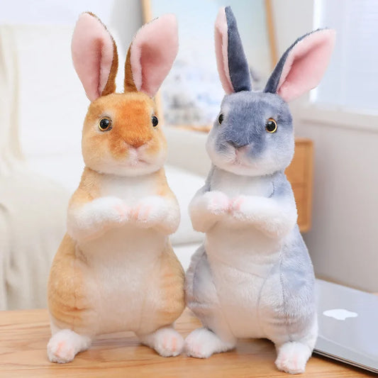 Cute Plush Rabbit Doll - Adorable Squat & Standing Huggable Gift for All Ages