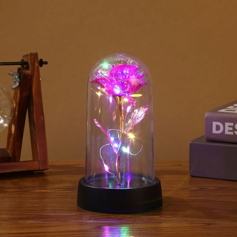 Eternal Rose LED Light Glass Dome
