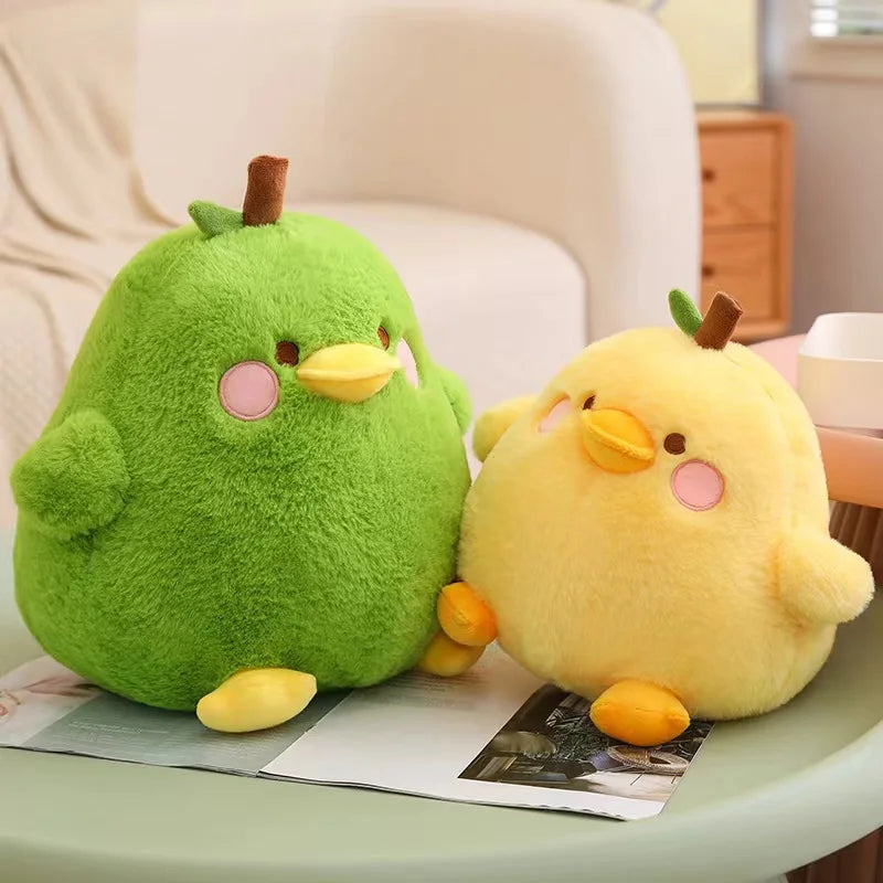 Cute Duck & Pear Plush Toy: 2-in-1 Pillow for Kids' Fun!