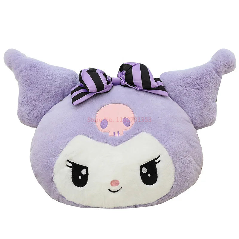 Oversized Kuromi & Melody Plush Pillow - Cute Cartoon Cushion Gift