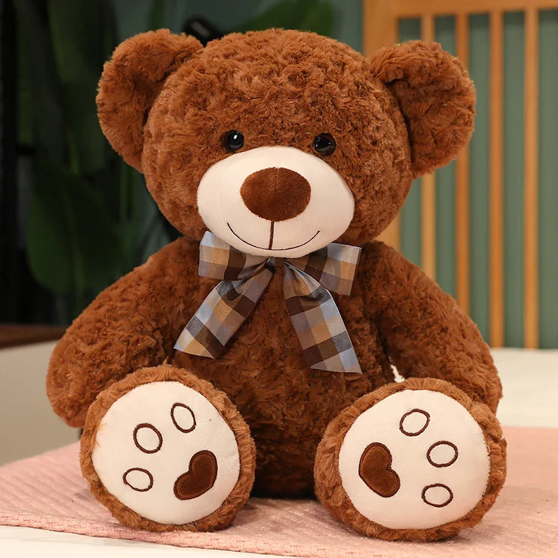Kawaii Teddy Bear Plush Toy with Bow 25/35cm Soft Stuffed Animal for Gift