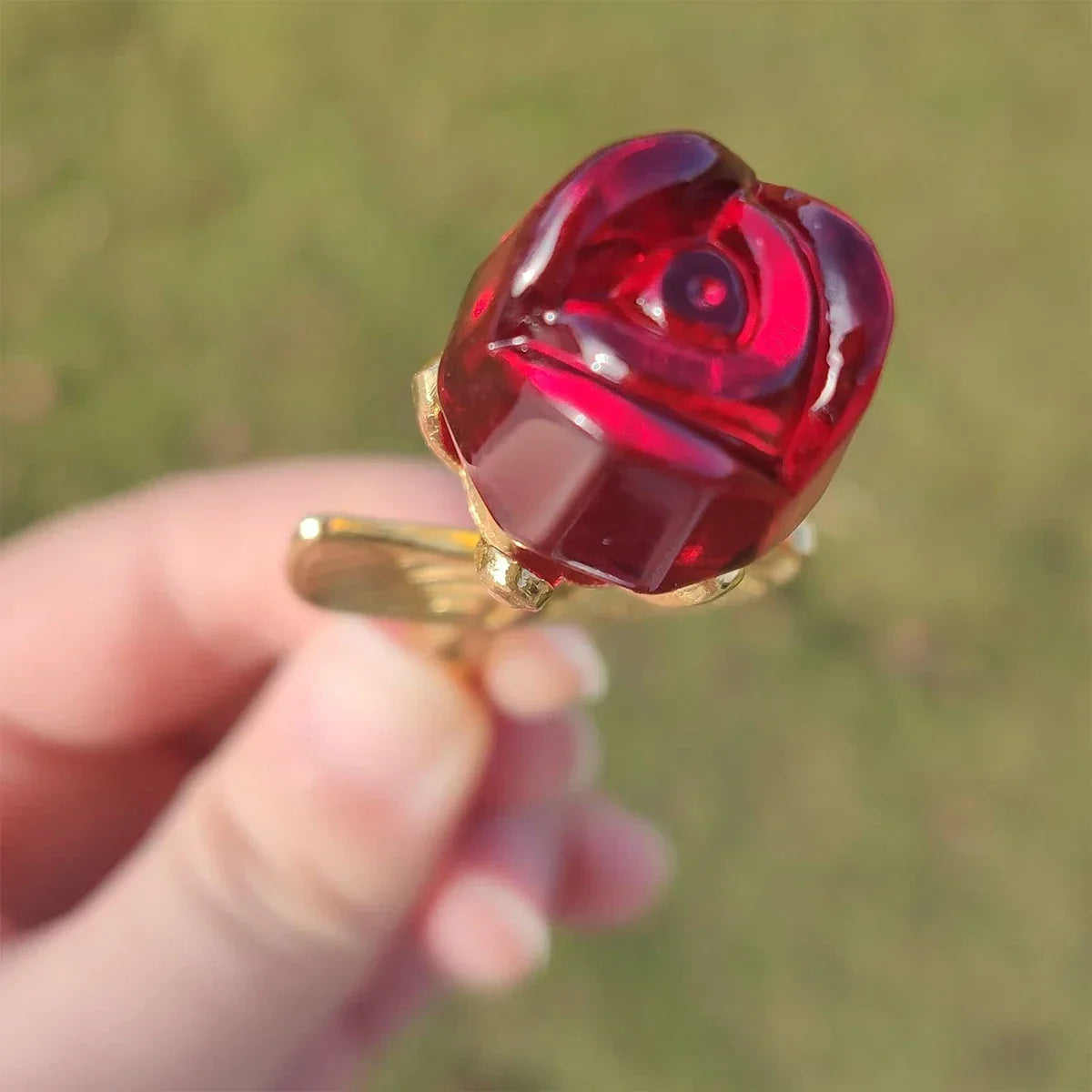 Crystal Rose Artificial Flower - Mother's Day & Anniversary Gift