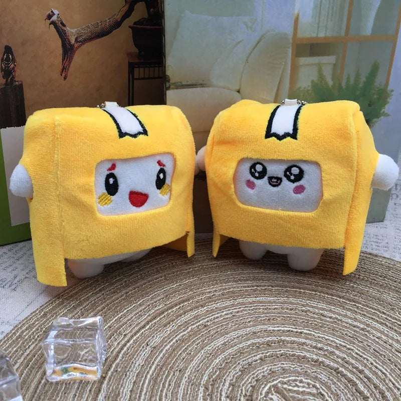 Lanky Boxes Plush Keychain: Adorable Cartoon Animal Figures for Kids