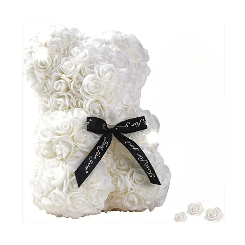 Eternal Rose Teddy Bear Artificial Flower Gift for Special Occasions