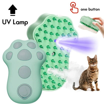 Steamy Pet Brush With Built-In Sprayer