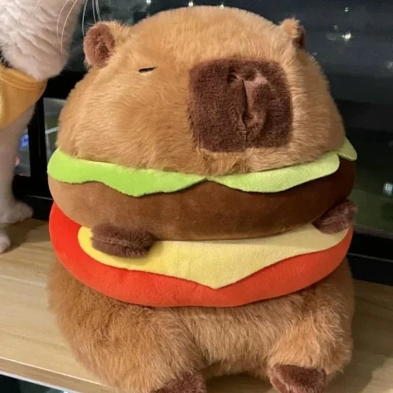 Capybara Burger Plush Toy - Adorable Soft Stuffed Animal Pillow