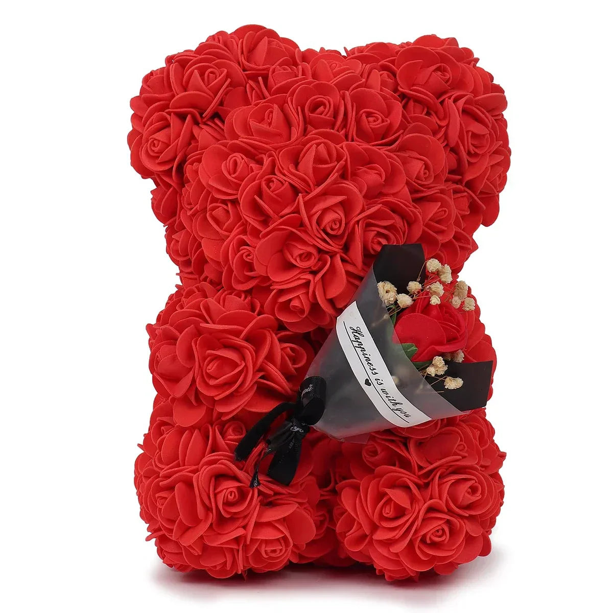 Eternal Rose Teddy Bear Artificial Floral Gift 25cm