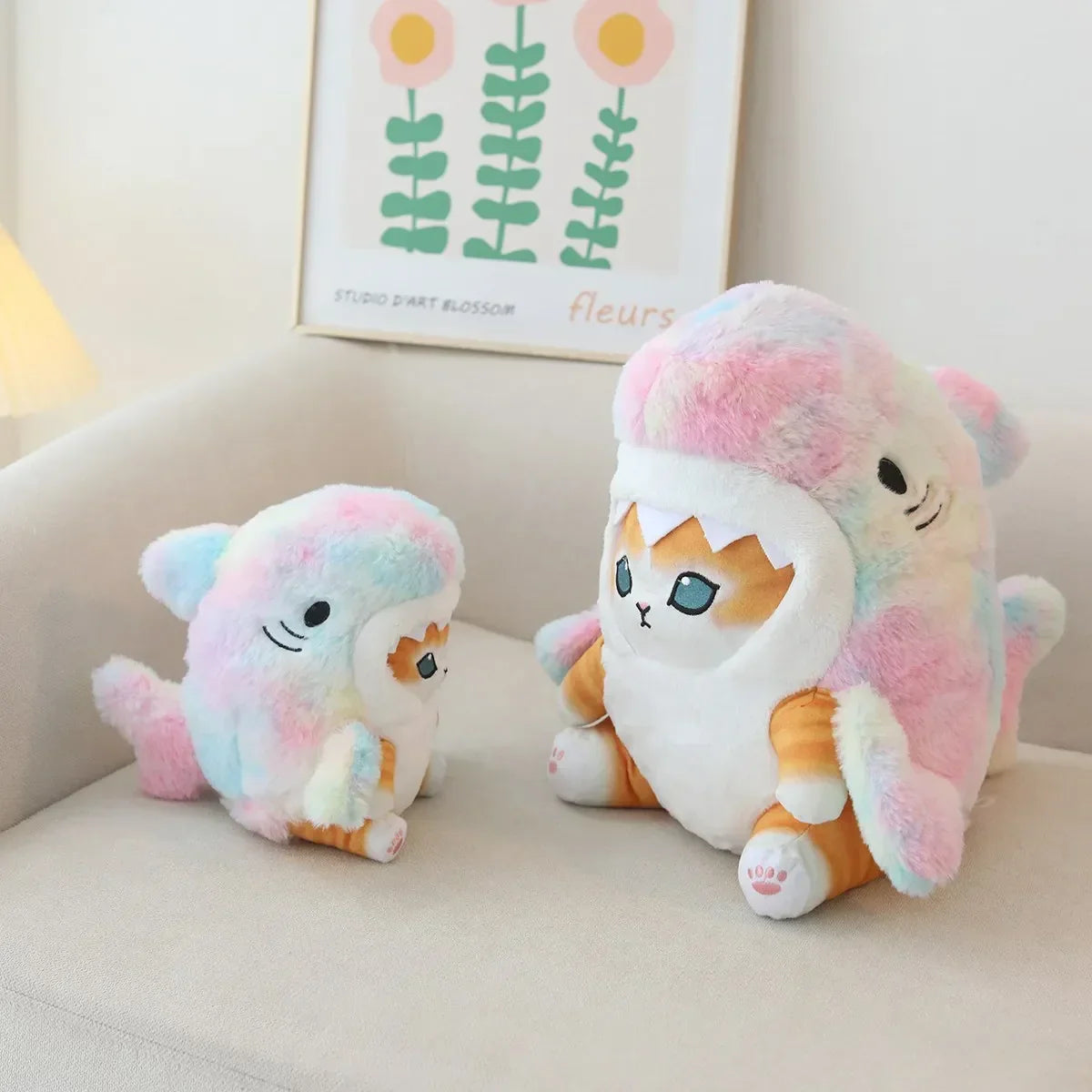 Kawaii Shark Cat Plush - Adorable Soft Stuffed Animal for Kids & Home Decor