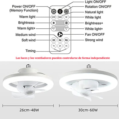 2 In 1 Swivel Fan Led Lamp