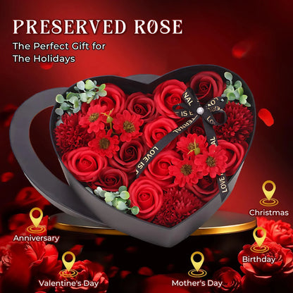 Heart-Shaped Rose Gift Box Foam Artificial Roses for Valentine's Day and Special Occasions