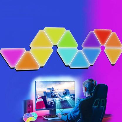 RGB Triangular Quantum Wall Lamp with Music Sync