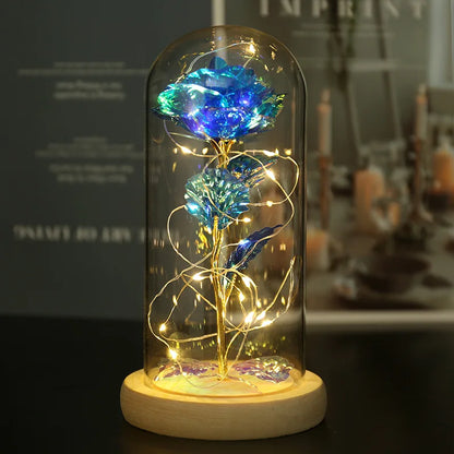 Eternal Rose LED Light in Glass Dome for Romantic Gifts