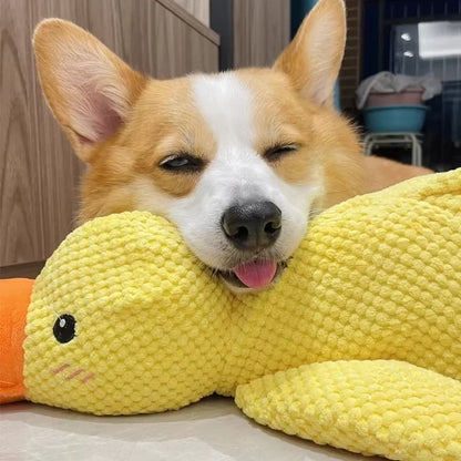 Bite-Resistant Plush Duck Toy for Dogs - Teething & Sleep Aid