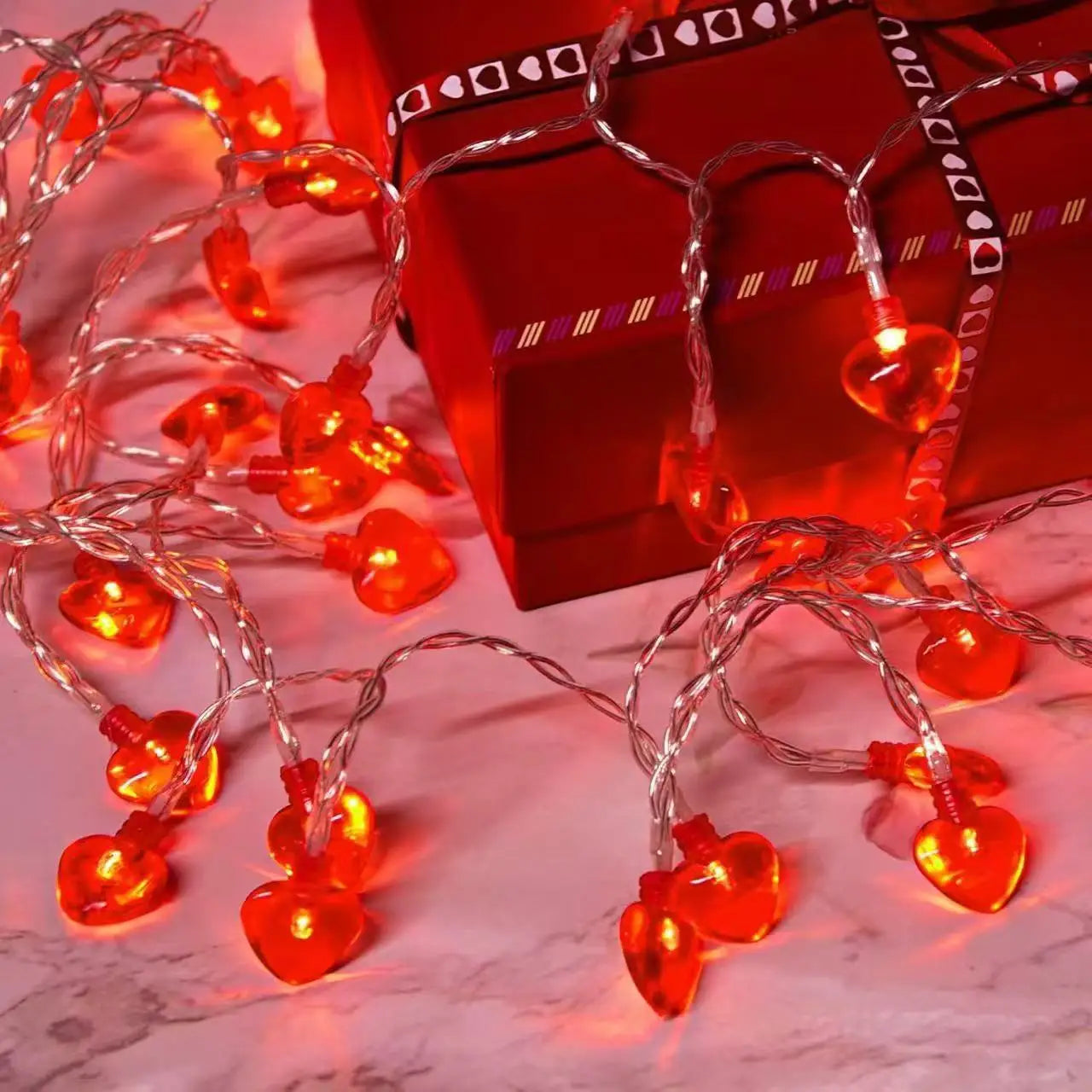 Battery Operated Heart String Lights for Valentine's Day
