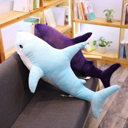 140cm Giant Shark Plush Toy - Soft Stuffed Animal Pillow for Kids