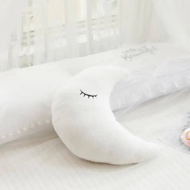 Soft Plush Cloud & Star Raindrop Pillow - Cozy Kids' Room Decor