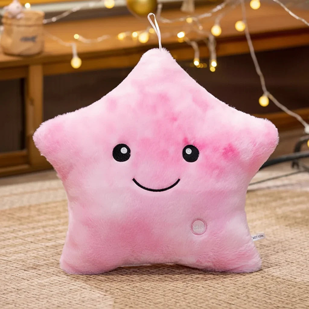 LED Light Star Plush Toy Soft Stuffed Star Pillow for Kids